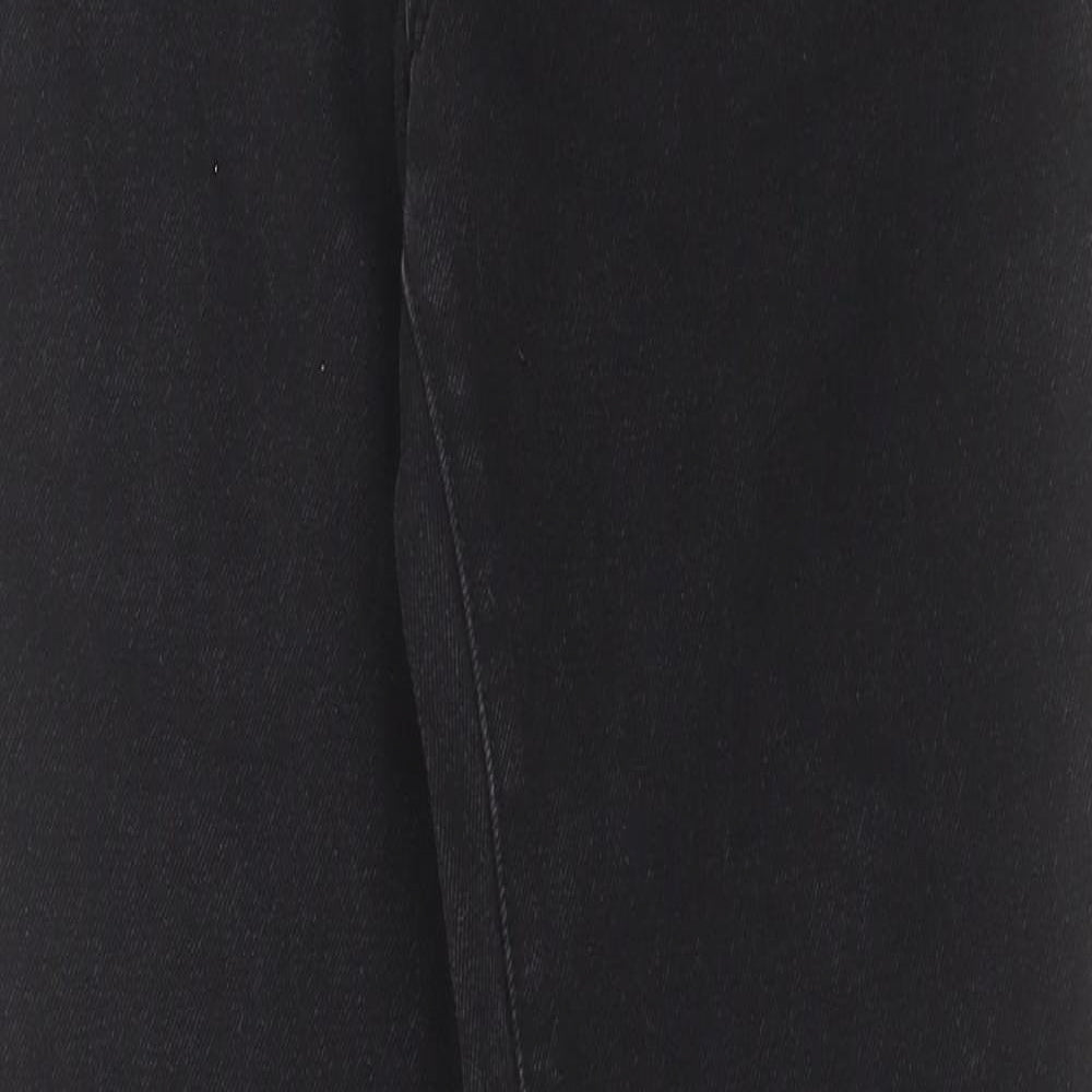 Missguided Womens Black Cotton Straight Jeans Size 8 L33 in Regular Button