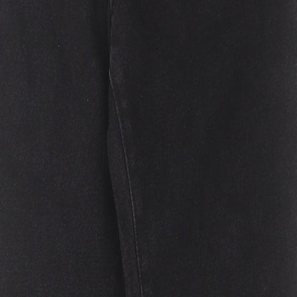 Missguided Womens Black Cotton Straight Jeans Size 8 L33 in Regular Button