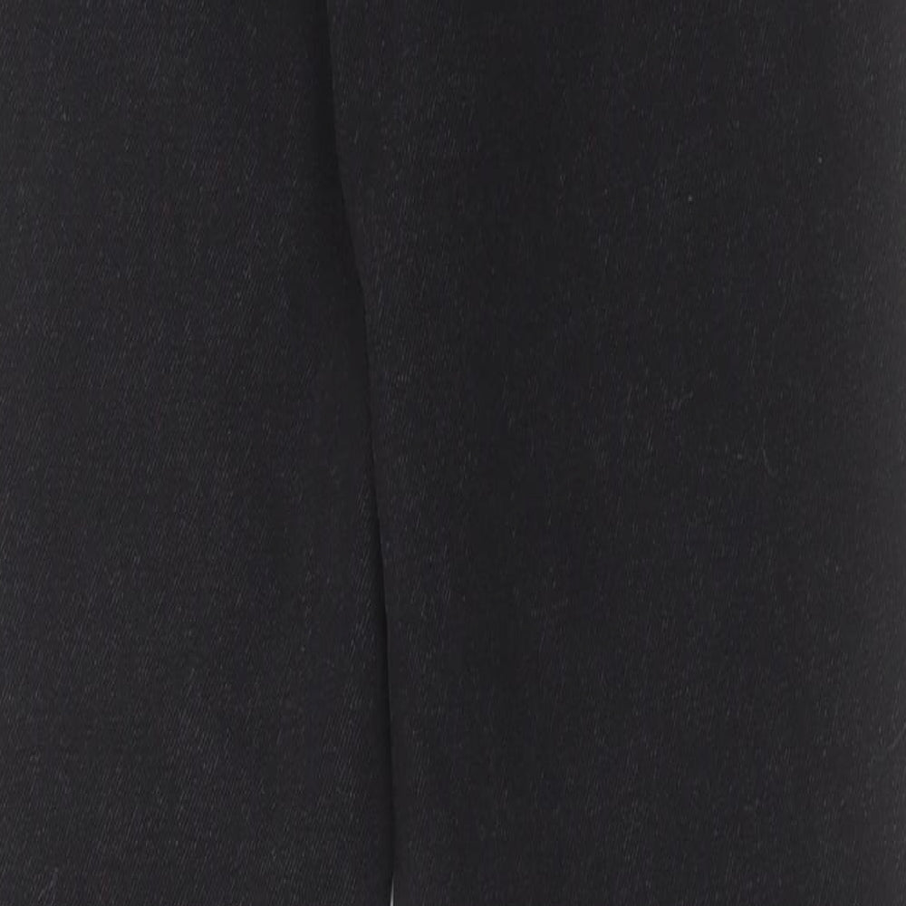 Missguided Womens Black Cotton Straight Jeans Size 8 L33 in Regular Button