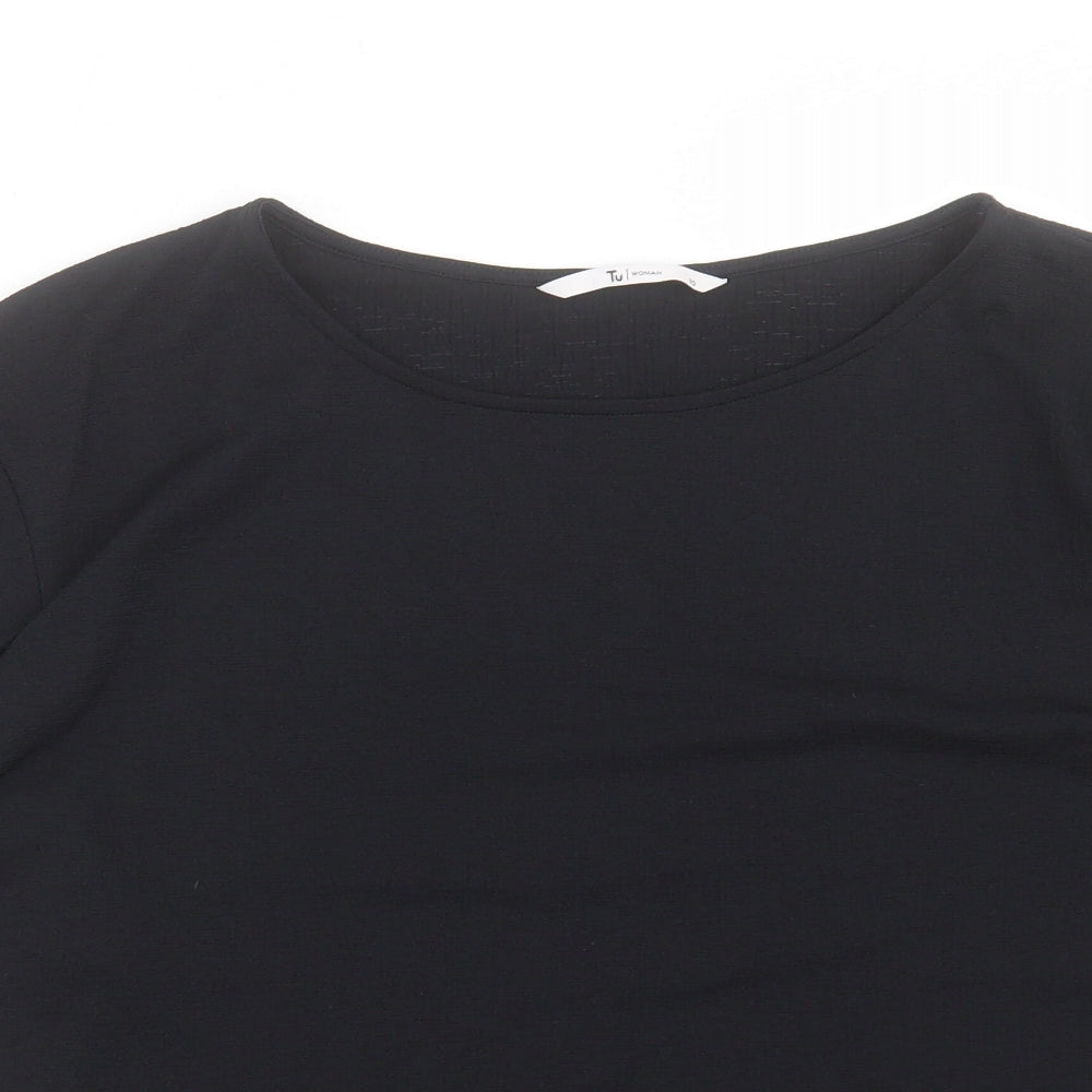 Womens UK Size 10 TU Black Basic T-Shirt