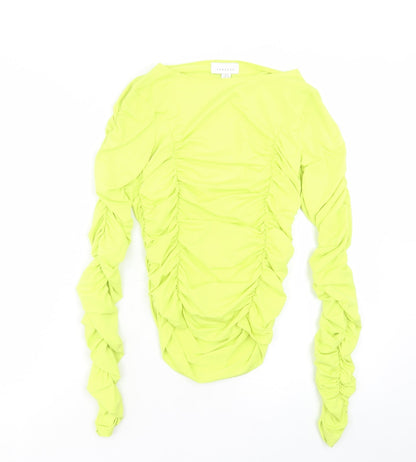 Womens UK Size 8 Topshop Yellow Basic T-Shirt