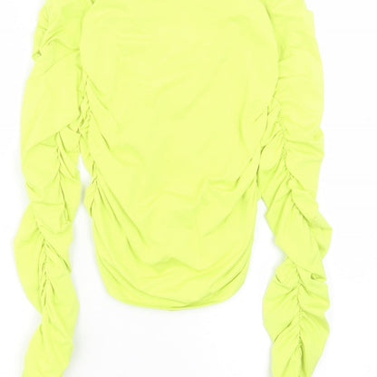 Womens UK Size 8 Topshop Yellow Basic T-Shirt