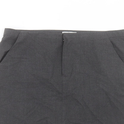 Gap Womens Grey Polyester Straight & Pencil Skirt Size 12 Hook & Eye