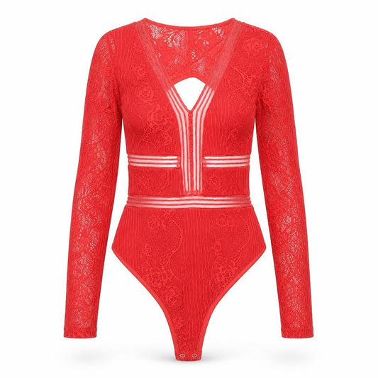 Womens UK Size 8 NAANAA One-Piece Red Bodysuit