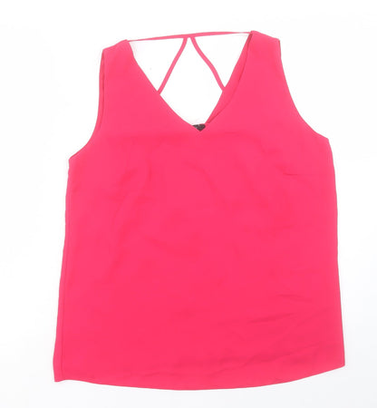 Womens UK Size 12 M&Co Pink Basic Tank