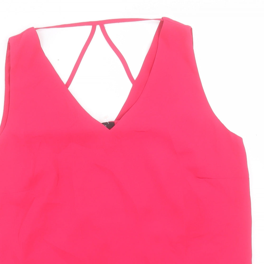 Womens UK Size 12 M&Co Pink Basic Tank