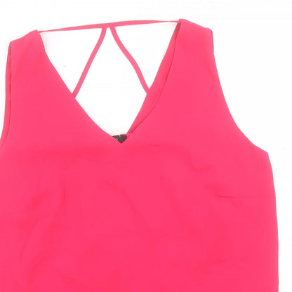 Womens UK Size 12 M&Co Pink Basic Tank