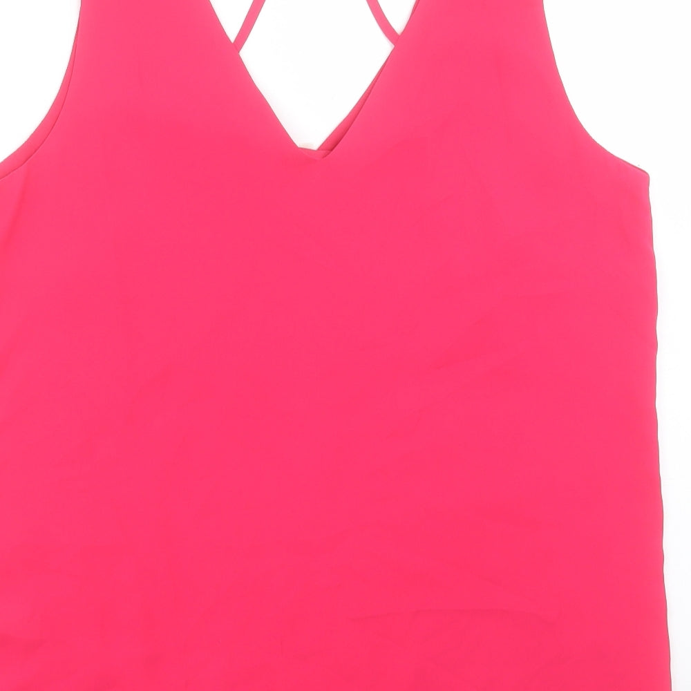 Womens UK Size 12 M&Co Pink Basic Tank