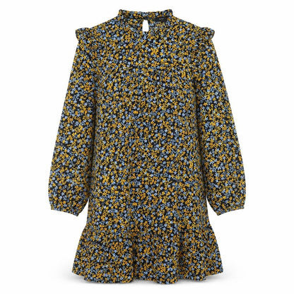 New Look Womens Multicoloured Floral Polyester A-Line Size 8 Mock Neck Button