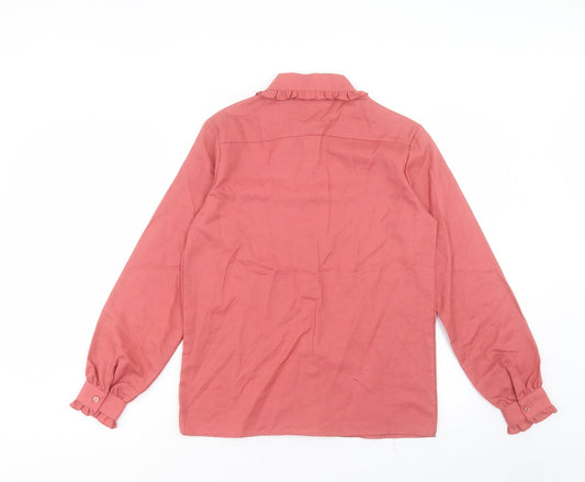 Womens UK Size 12 C&A Pink Basic Button-Up