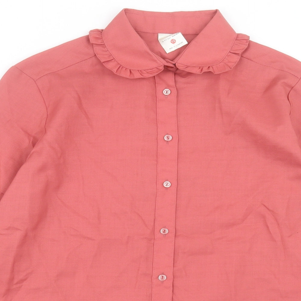 Womens UK Size 12 C&A Pink Basic Button-Up