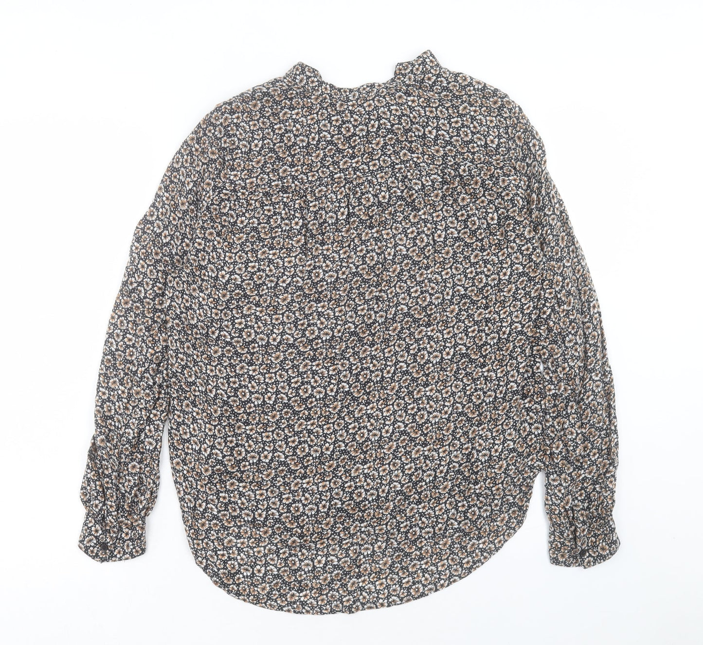Womens UK Size 6 H&M Brown Basic Button-Up