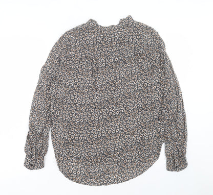 Womens UK Size 6 H&M Brown Basic Button-Up