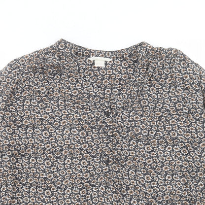 Womens UK Size 6 H&M Brown Basic Button-Up
