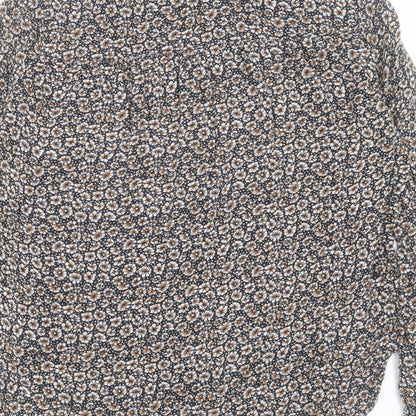 Womens UK Size 6 H&M Brown Basic Button-Up