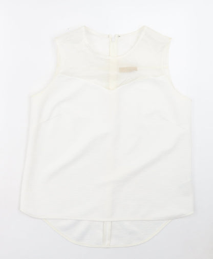 Womens UK Size 14 Marks and Spencer White Basic Tank
