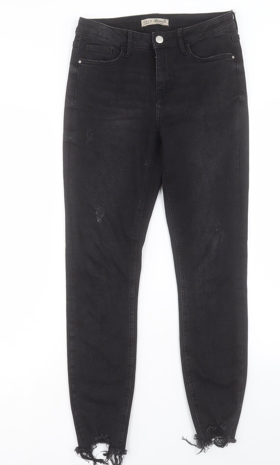 Denim & Co. Womens Black Cotton Skinny Jeans Size 12 L27 in Regular Button