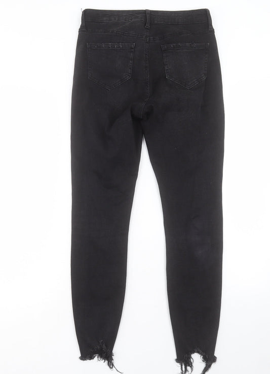 Denim & Co. Womens Black Cotton Skinny Jeans Size 12 L27 in Regular Button