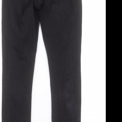 Denim & Co. Womens Black Cotton Skinny Jeans Size 12 L27 in Regular Button