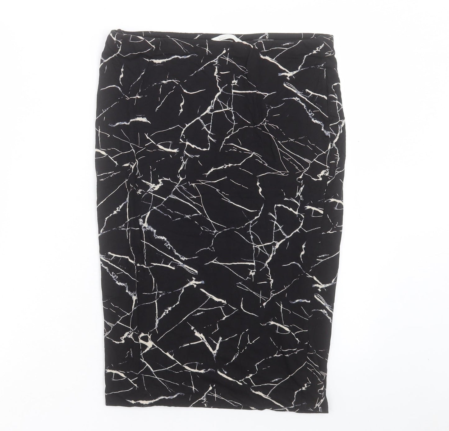 H&M Womens Black Geometric Viscose A-Line Skirt Size M