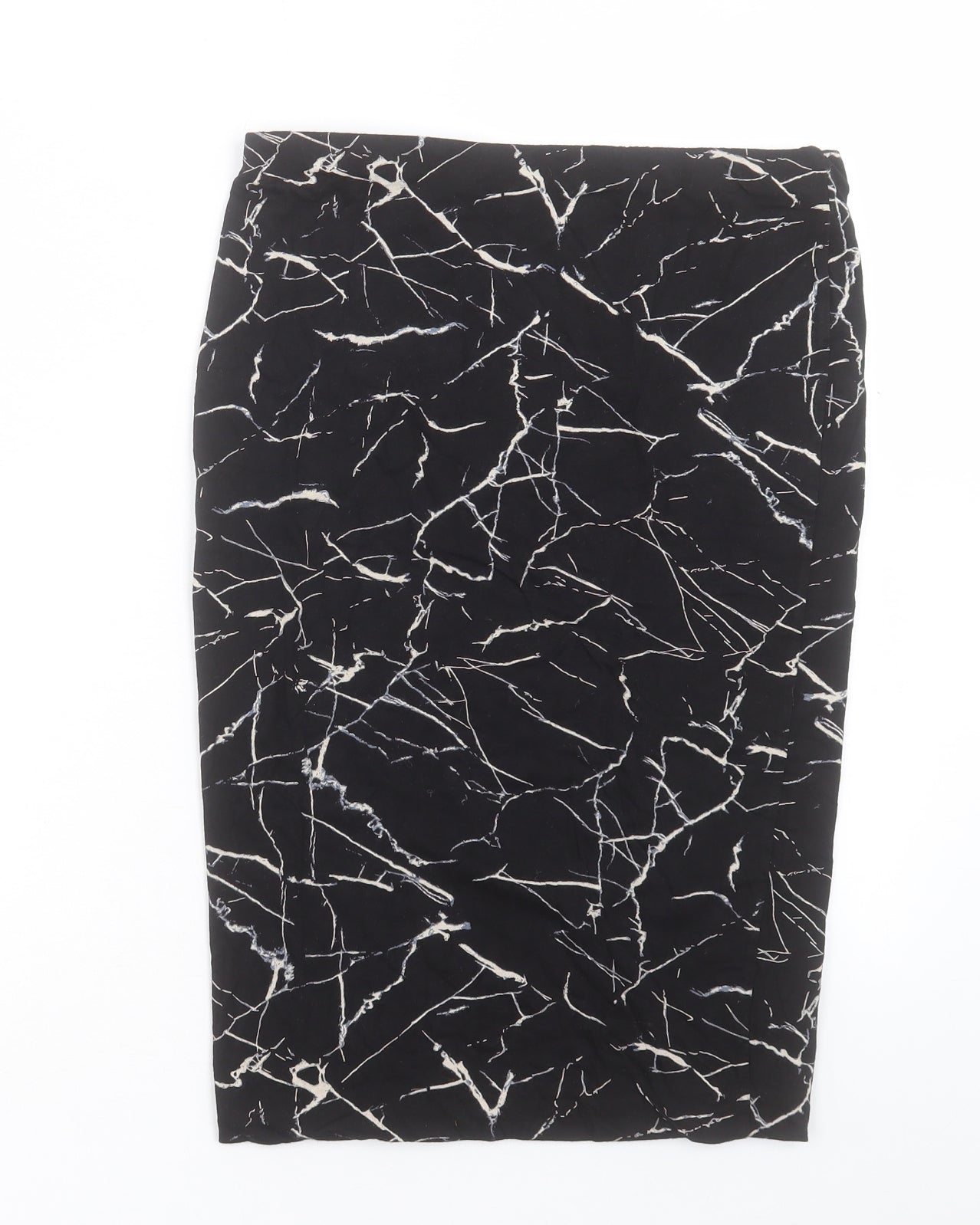 H&M Womens Black Geometric Viscose A-Line Skirt Size M