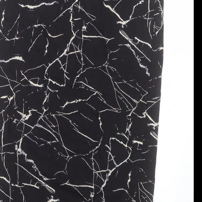 H&M Womens Black Geometric Viscose A-Line Skirt Size M