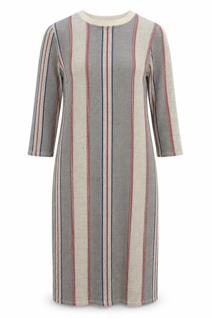 Zara Womens Multicoloured Striped Polyester Jumper Dress Size M Crew Neck Pullover
