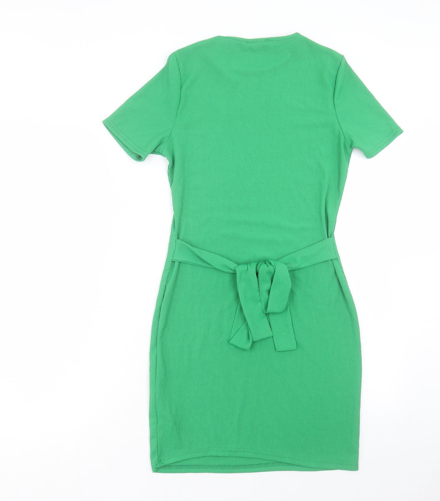 PRETTYLITTLETHING Womens Green Polyester Bodycon Size 12 Crew Neck Pullover