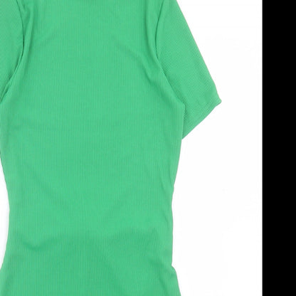 PRETTYLITTLETHING Womens Green Polyester Bodycon Size 12 Crew Neck Pullover