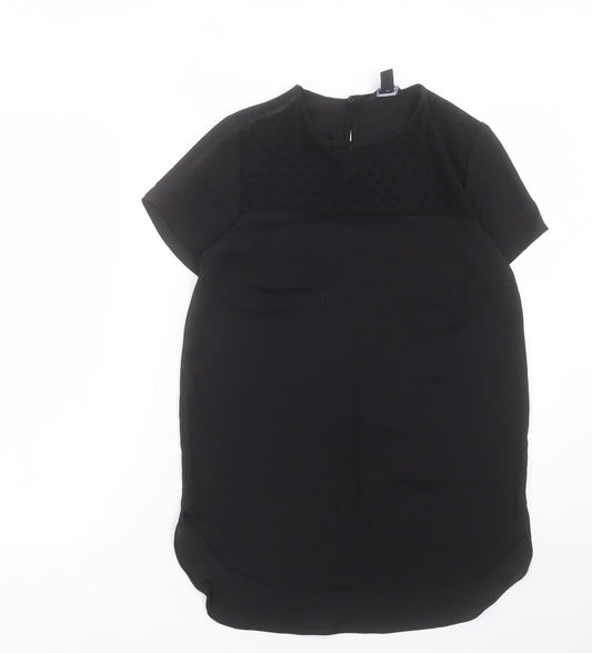 Womens UK Size 8 New Look Black Basic T-Shirt