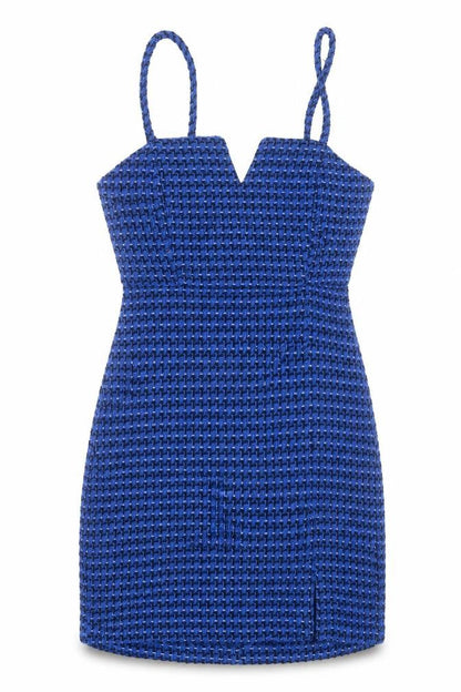Zara Womens Blue Viscose Shift Size M V-Neck Zip