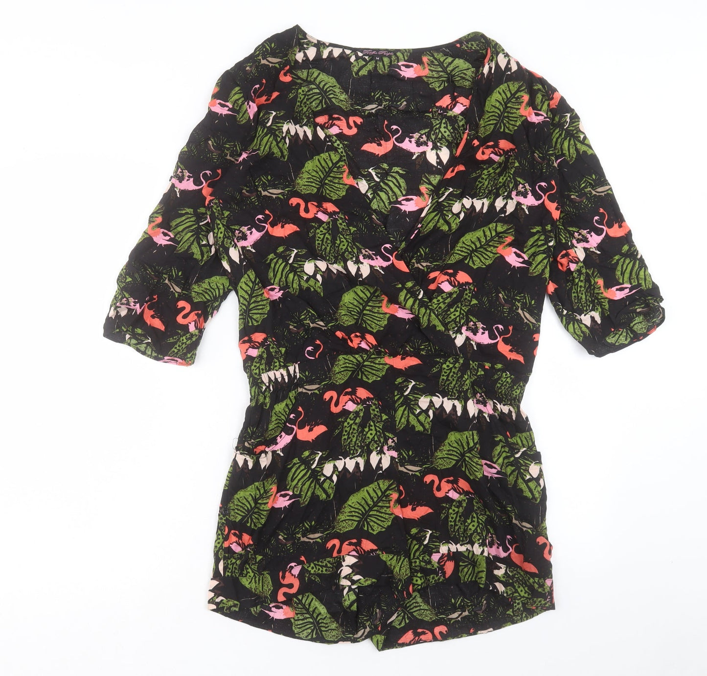 Traffic People Womens Multicoloured Geometric Viscose Playsuit One-Piece Size M Pullover