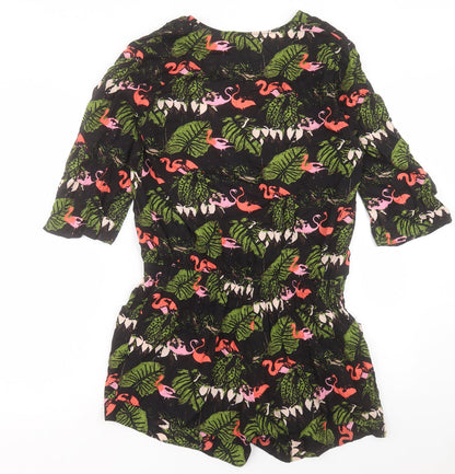 Traffic People Womens Multicoloured Geometric Viscose Playsuit One-Piece Size M Pullover