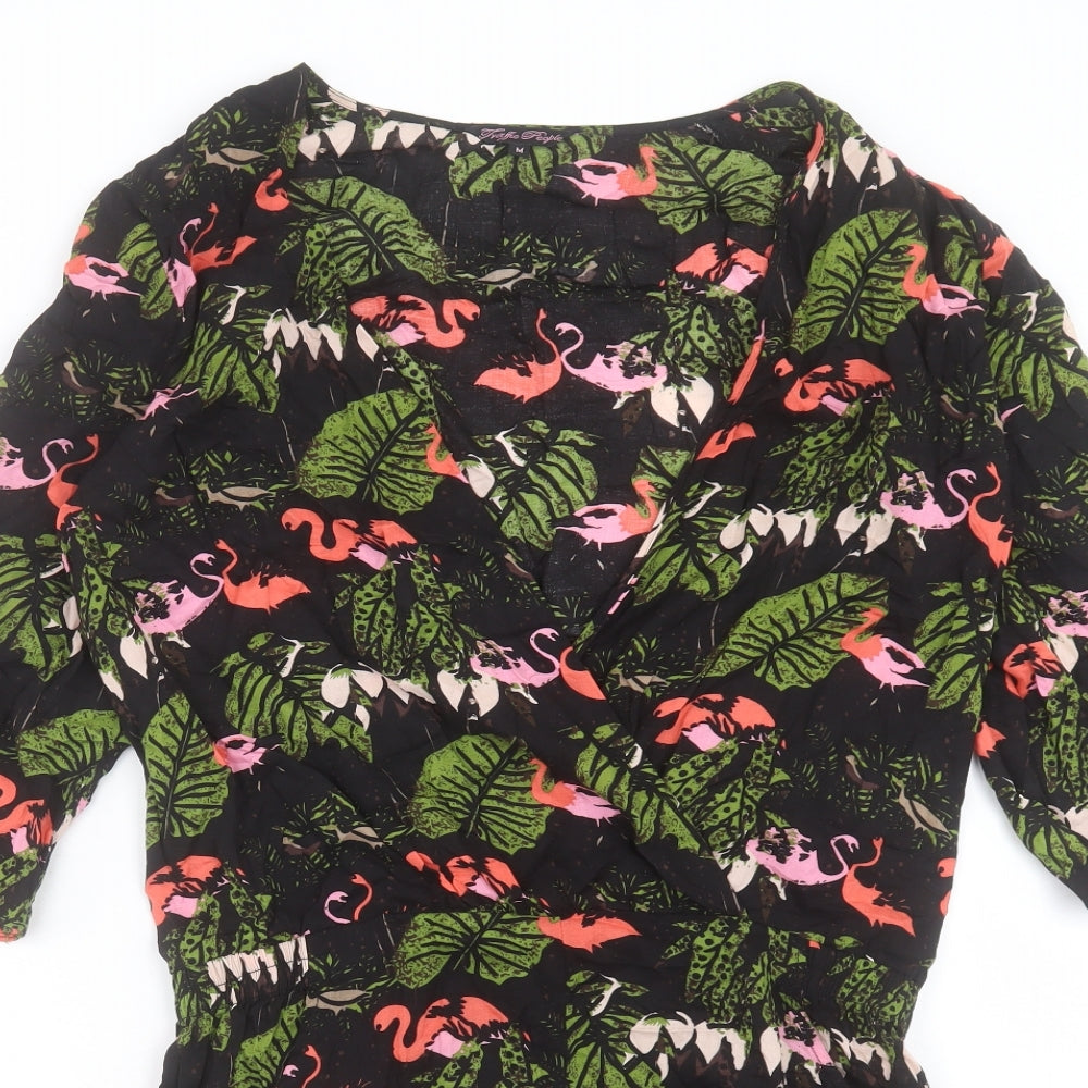 Traffic People Womens Multicoloured Geometric Viscose Playsuit One-Piece Size M Pullover