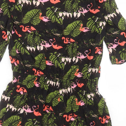 Traffic People Womens Multicoloured Geometric Viscose Playsuit One-Piece Size M Pullover