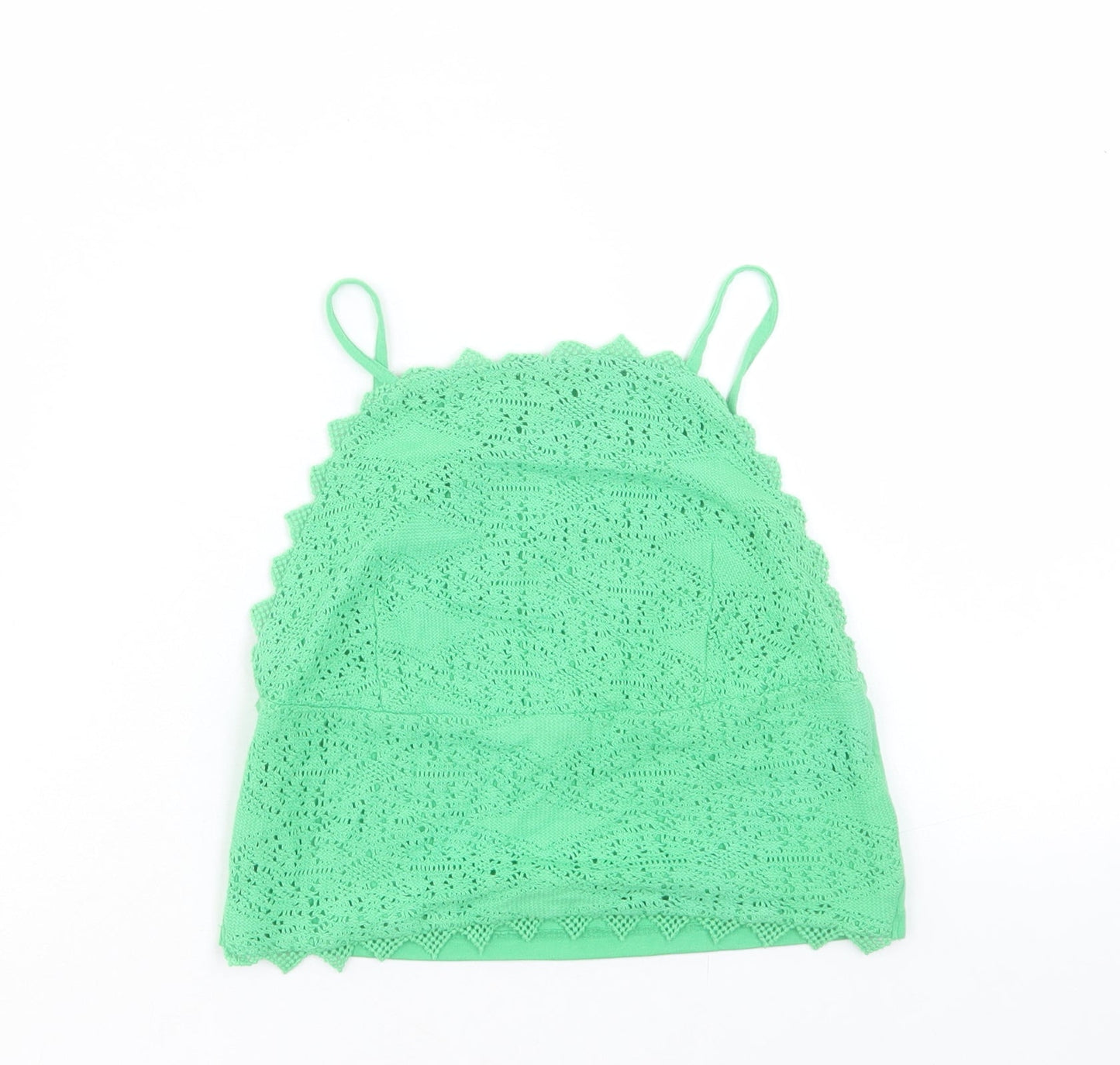 Womens UK Size 8 Topshop Green Cropped Tank