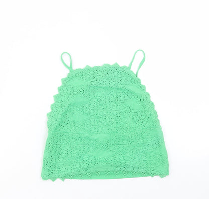 Womens UK Size 8 Topshop Green Cropped Tank