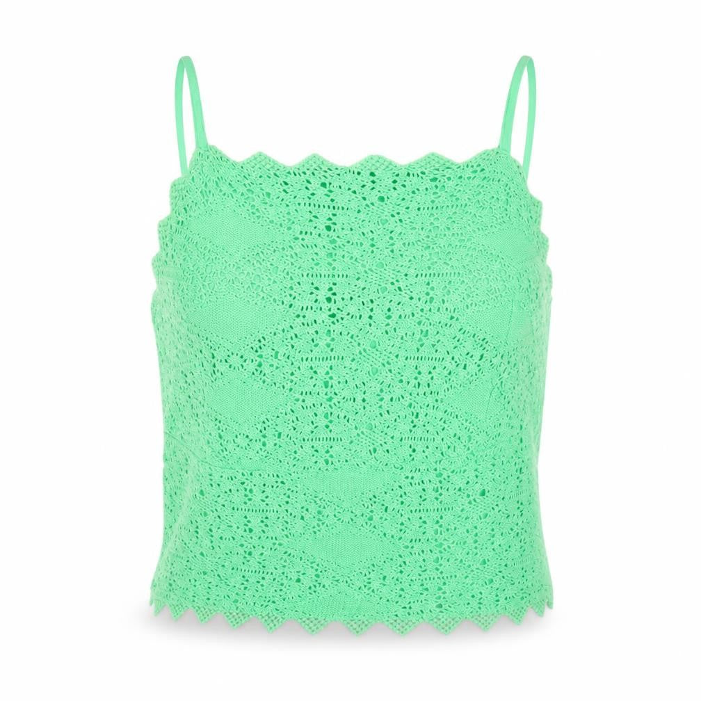 Womens UK Size 8 Topshop Green Cropped Tank