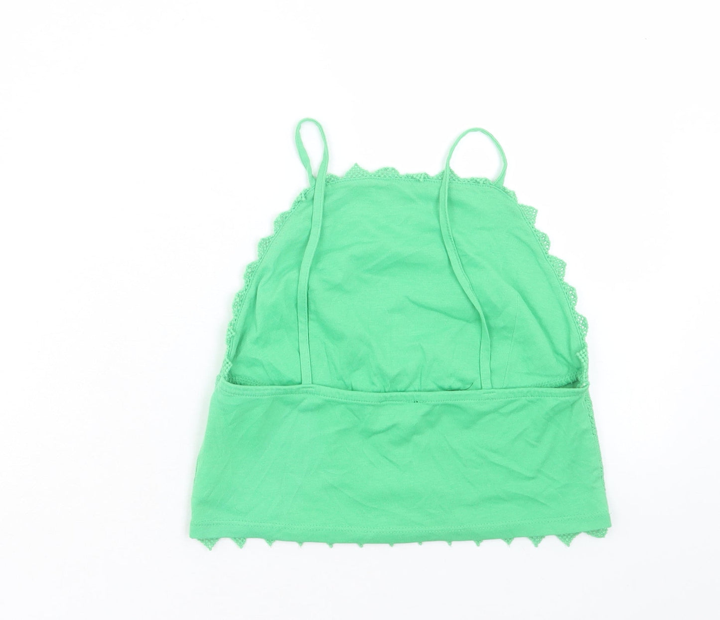 Womens UK Size 8 Topshop Green Cropped Tank