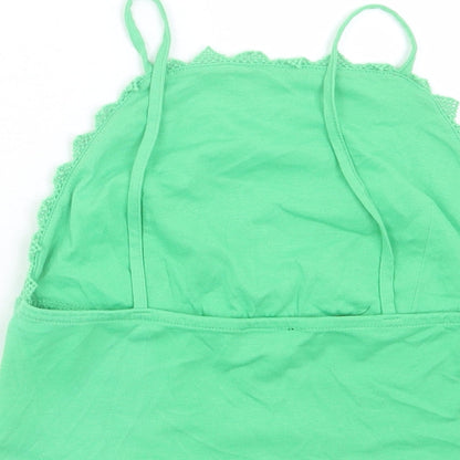 Womens UK Size 8 Topshop Green Cropped Tank