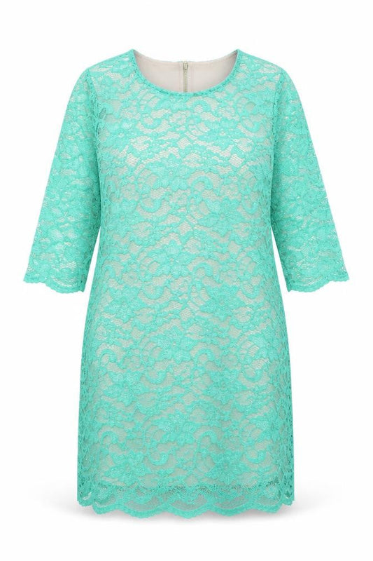 Matalan Womens Green Polyester Shift Size 16 Boat Neck Zip