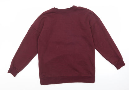 New Look Womens Red Cotton Pullover Sweatshirt Size 6