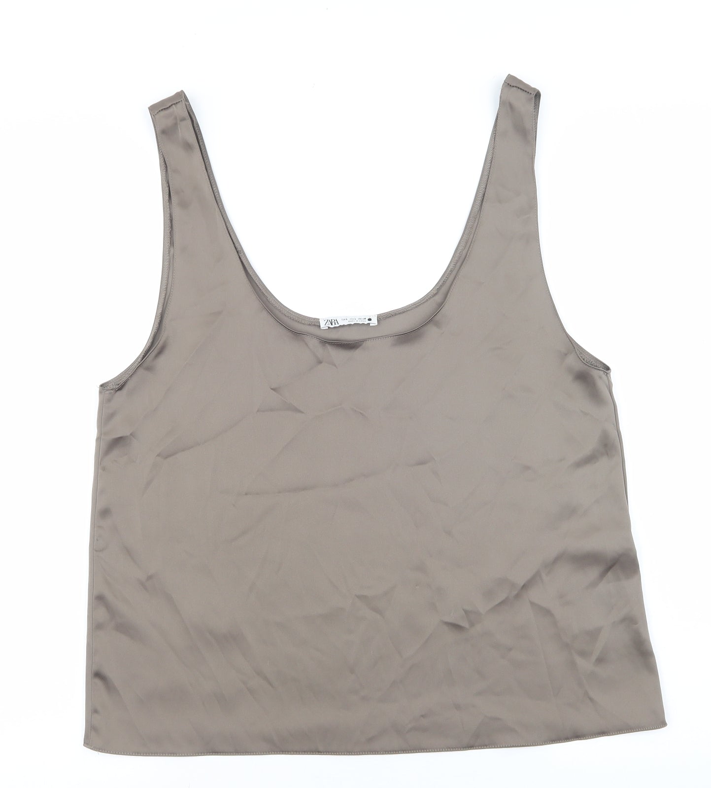 Womens UK Size L Zara Brown Camisole Tank