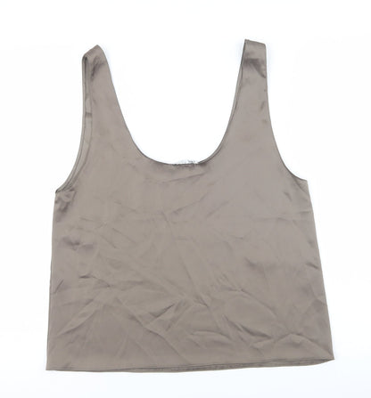 Womens UK Size L Zara Brown Camisole Tank