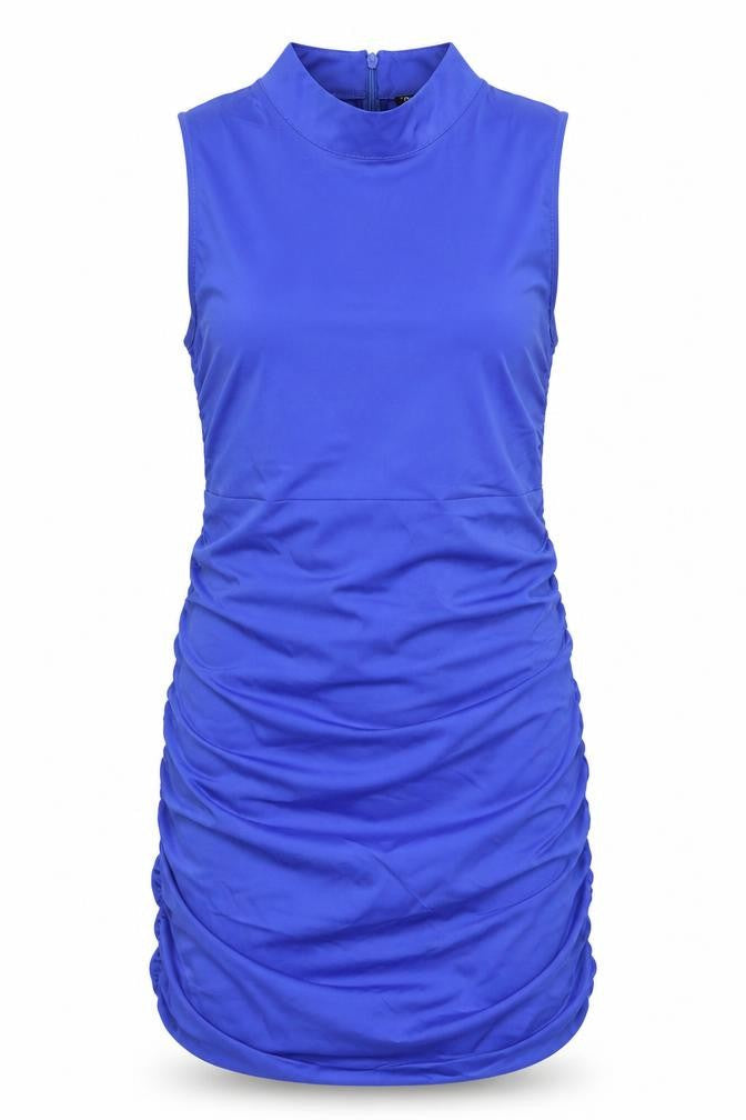 Zara Womens Blue Polyester Bodycon Size S Halter Zip