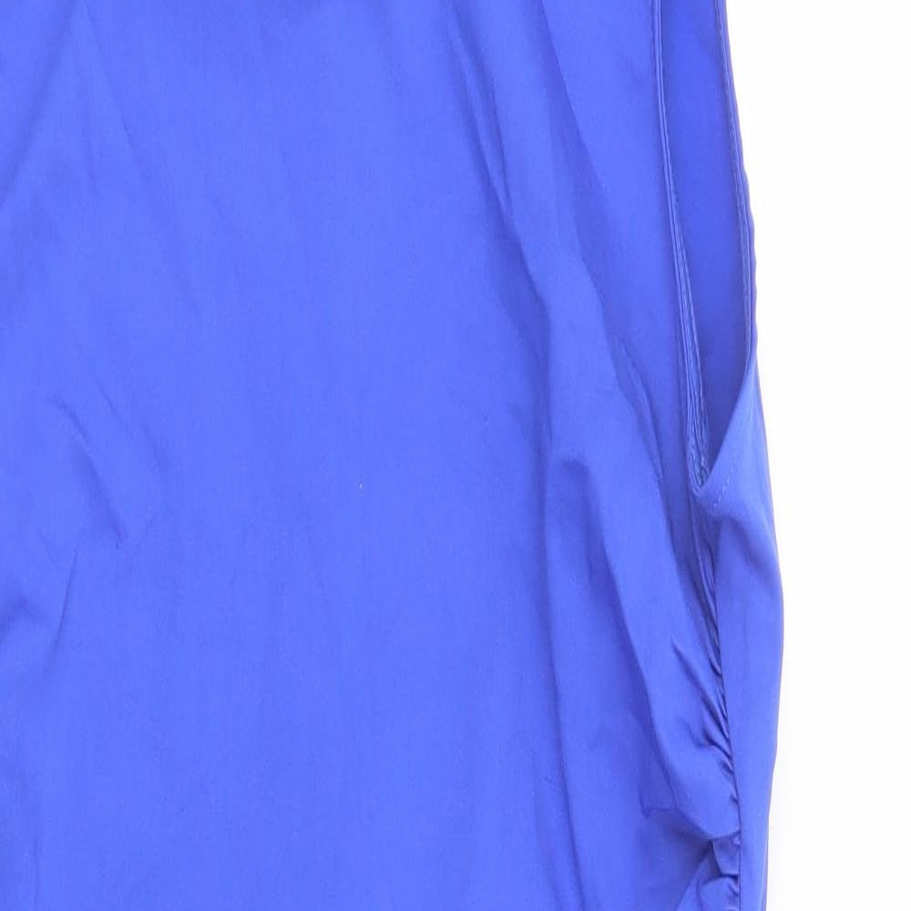 Zara Womens Blue Polyester Bodycon Size S Halter Zip
