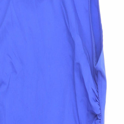 Zara Womens Blue Polyester Bodycon Size S Halter Zip