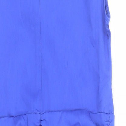 Zara Womens Blue Polyester Bodycon Size S Halter Zip