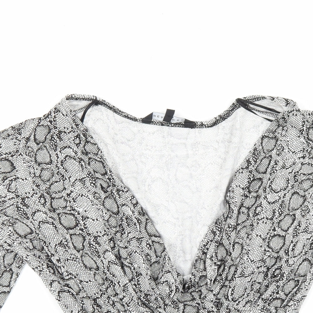 Womens UK Size 12 Peacocks Multicoloured Basic Blouse