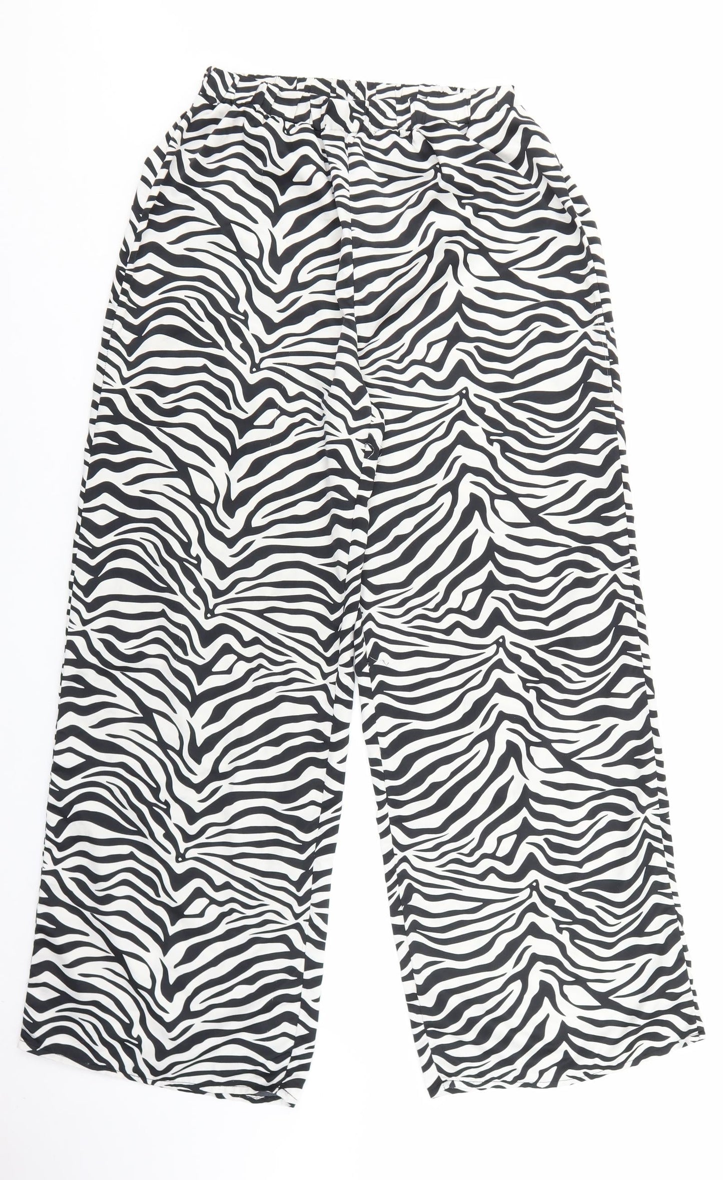 Loungeable Womens Multicoloured Polyester Jogger Trousers Size 10 L29 in Regular - Zebra Print